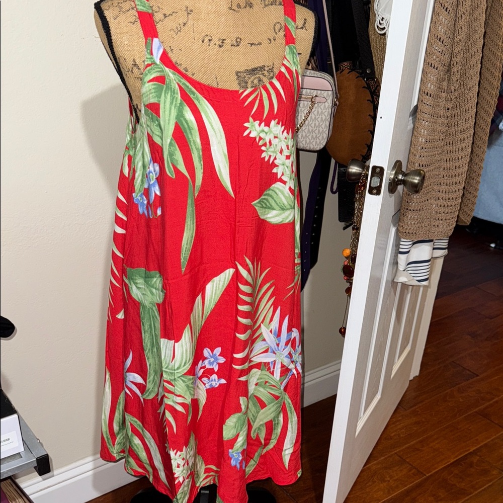 Tropical Red Floral Dress
